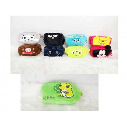 {M'SIA STOCK} Cartoon BIG ZIPPER Pencil Box SOFT TOYS/PLUSH TOYS/KIDS TOYS 7INCH 21CM 精美卡通大拉链铅笔盒娃娃玩具公仔 Patung Beruang